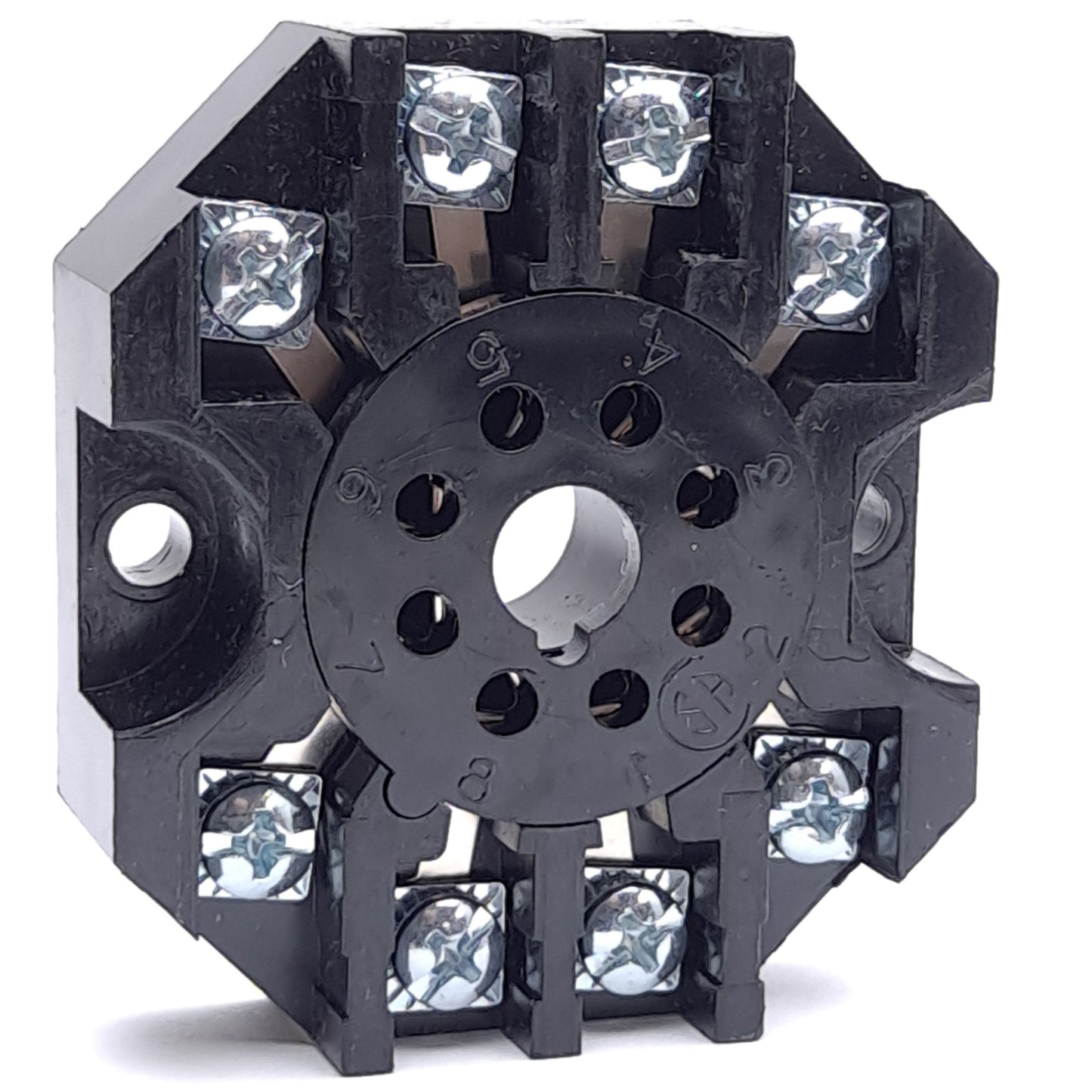 New – Open box Lot of 5 Custom Connector RB08-PC Relay Socket, 8-Pin Octal, DPDT, 600V 10A