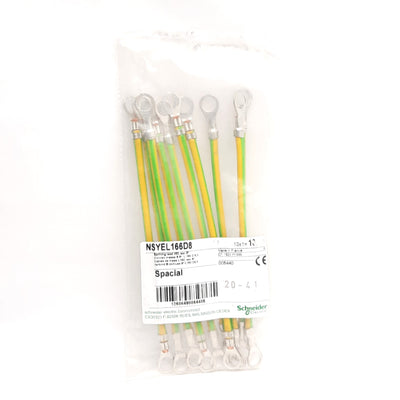 New Lot of 10 Schneider Electric NSYEL166D8 Grounding Earth Lead 160mm Length, 8.3mm