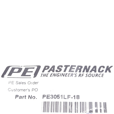 New – Open box Pasternack PE3051LF-18 Coaxial Cable, SMA Male to SMA Female, 18in Length