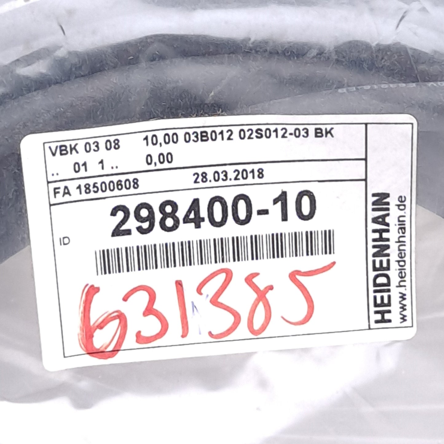 New Heidenhain 298400-10 Cable, M23 12-Pin Male to M23 12-Pin Female, 10m Length