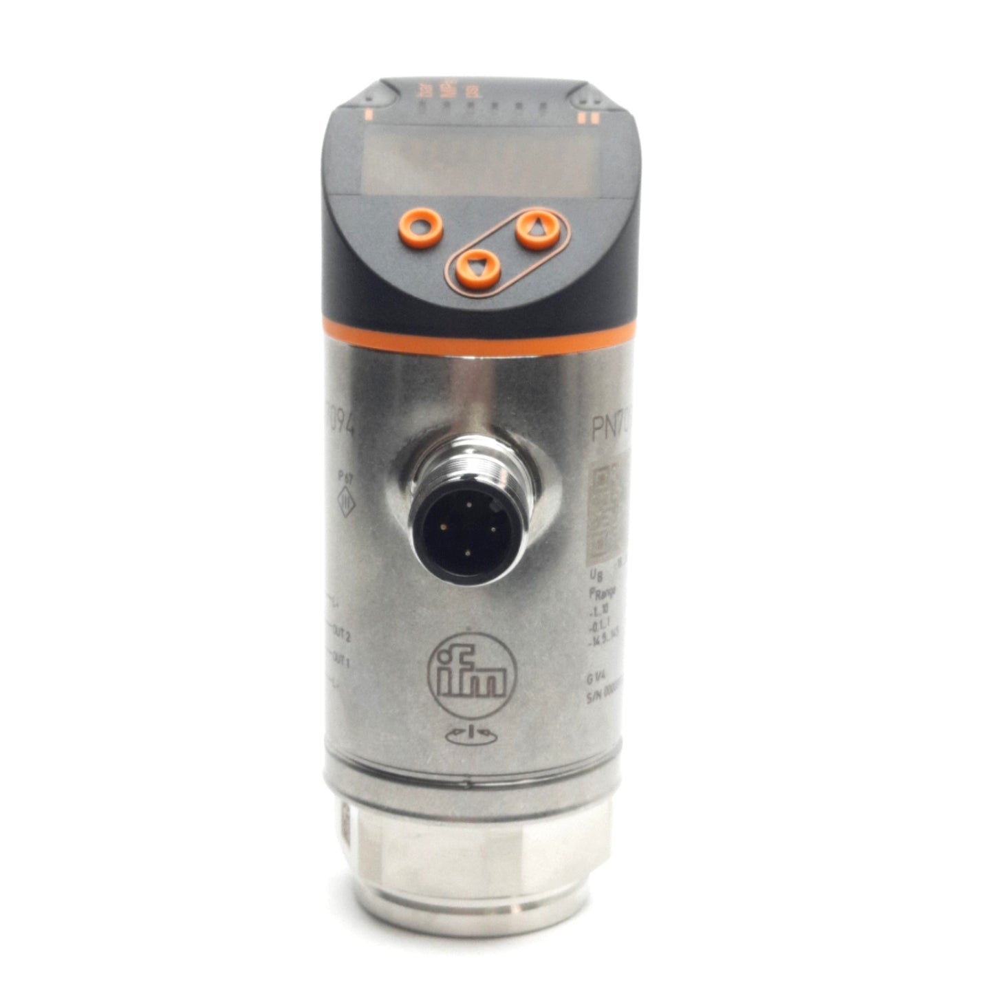 New IFM PN7094 Pneumatic Sensor -1 to 10bar Range, G1/4 Female, PNP/NPN, M12 4-P