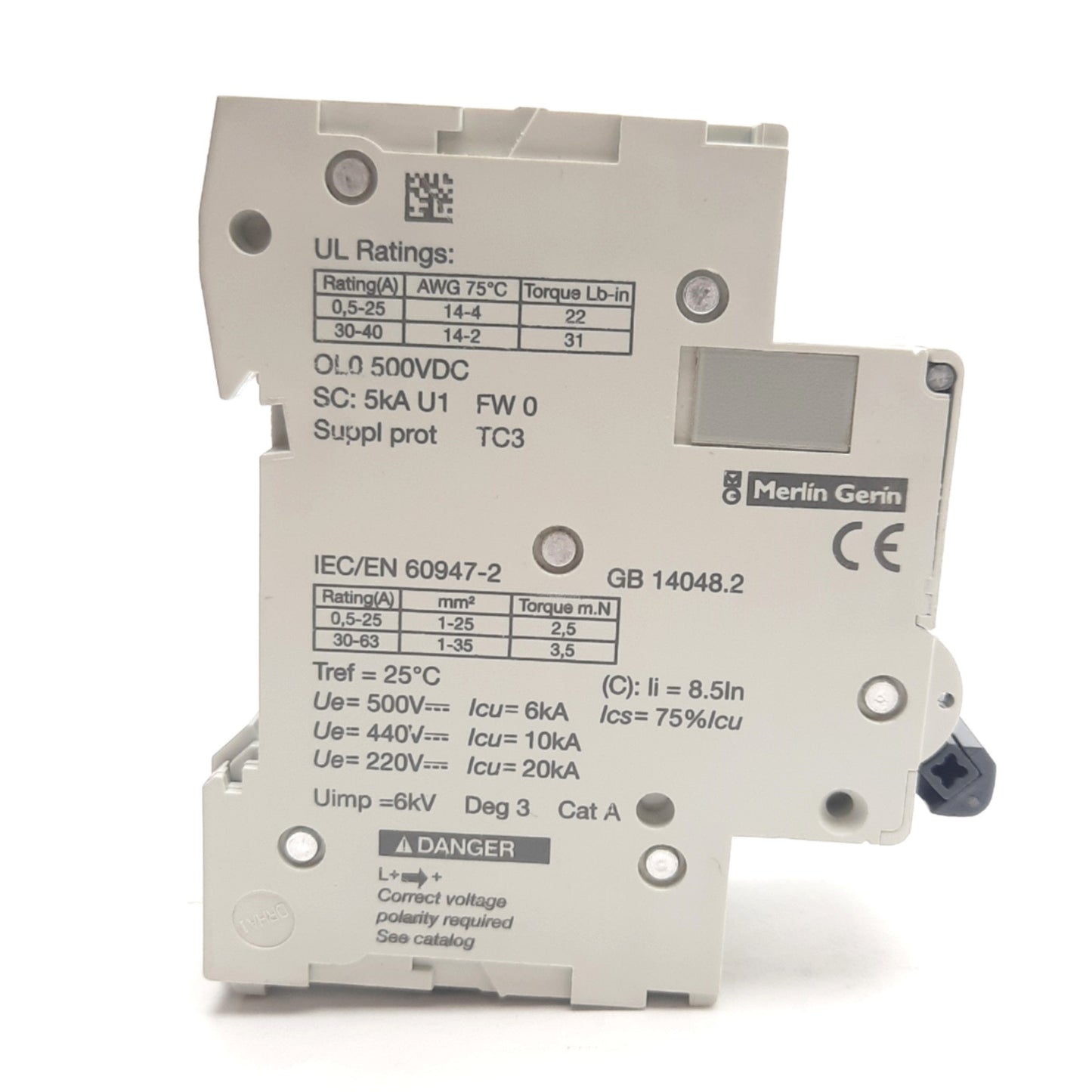 New – Open box Schneider Electric MGN61537 Miniature Circuit Breaker, 2-Pole, 500VDC, 40A