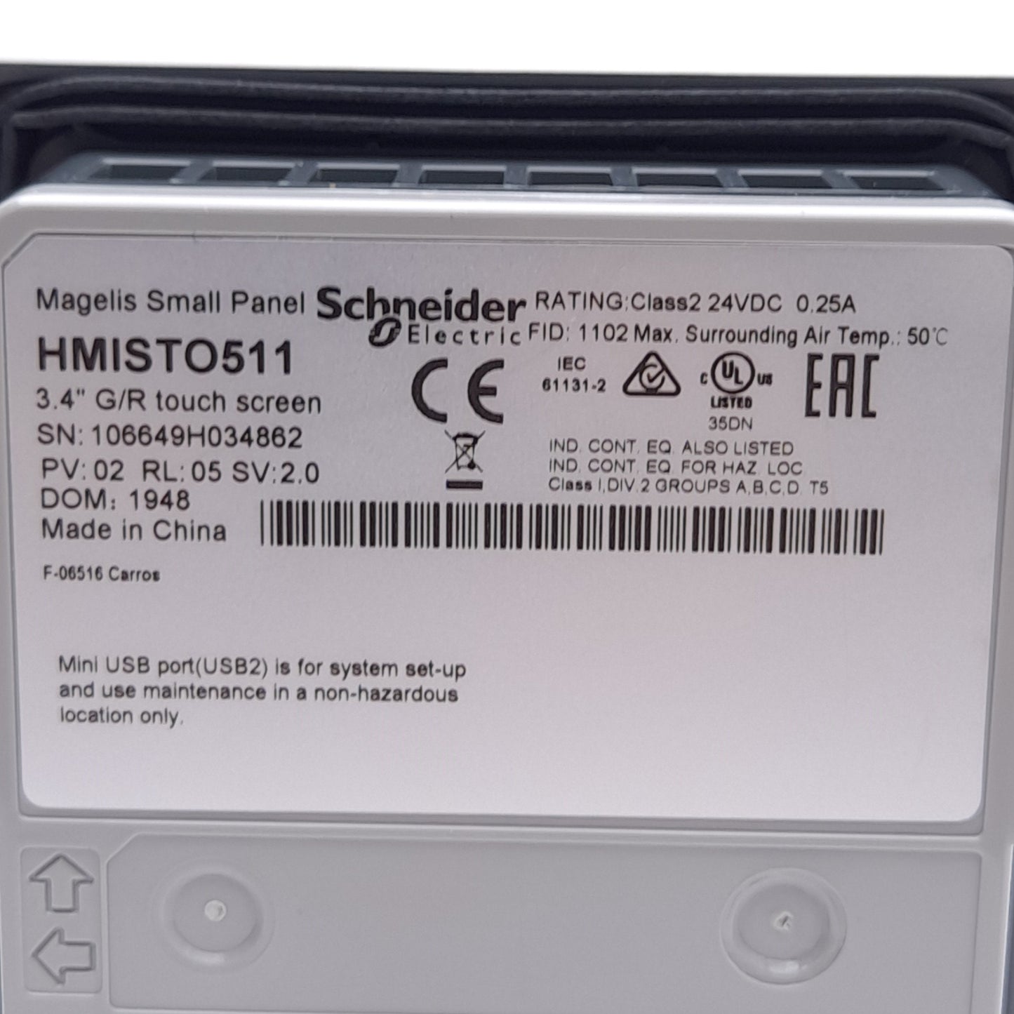 New Schneider Electric HMISTO511 Touch Panel Screen, 3.4in Display 200x80 Resolution