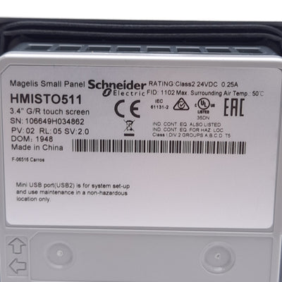 New Schneider Electric HMISTO511 Touch Panel Screen, 3.4in Display 200x80 Resolution