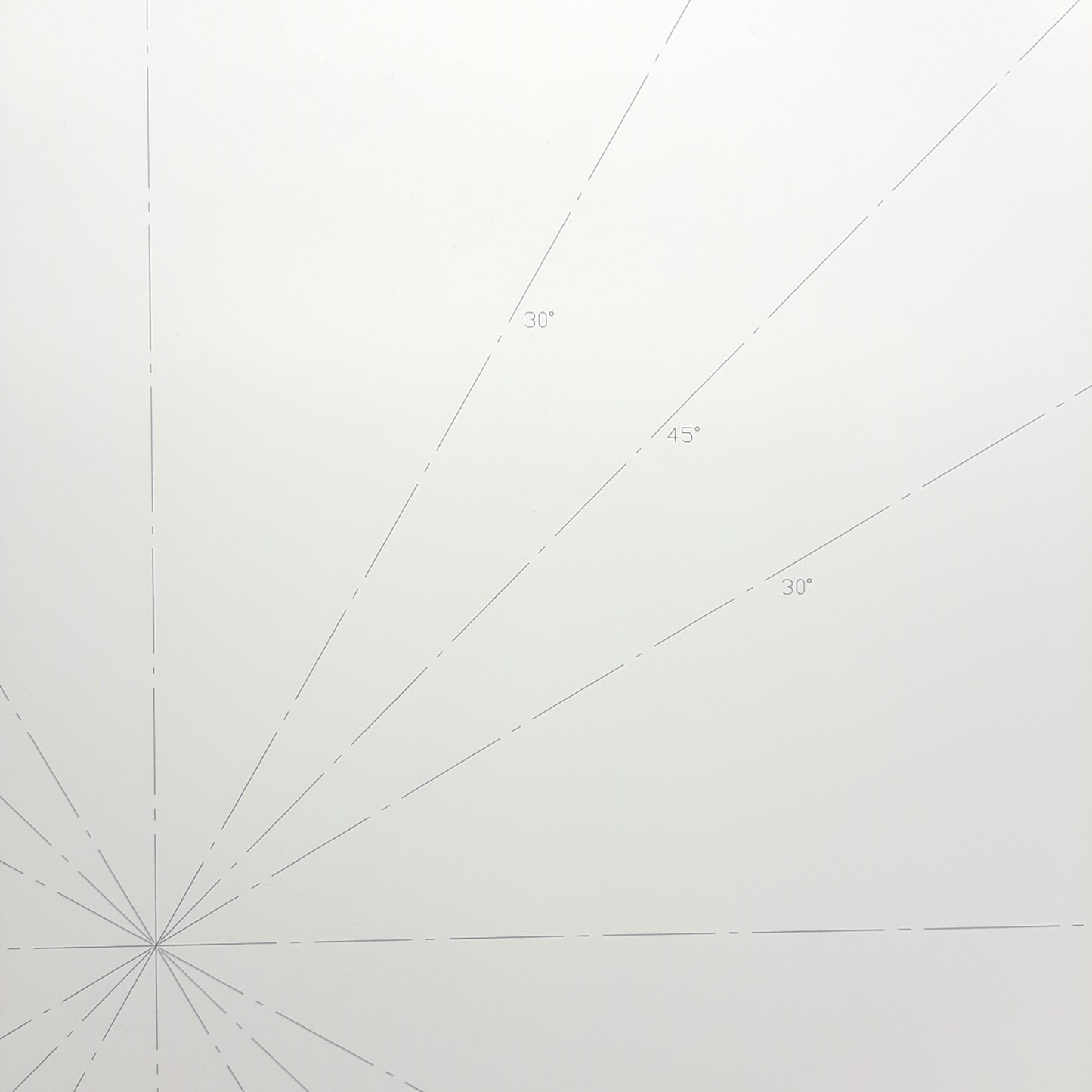 Used Optical Comparator Glass Face Plate, 20-1/8in Diameter, 30°/45° Radial Scale