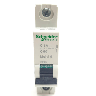 New – Open box Schneider Electric 24425 Miniature Circuit Breaker, 277V AC / 65V DC, 1A