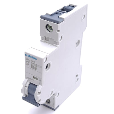 New – Open box Siemens 5SY4106-8 Miniature Circuit Breaker, 230/400VAC 6A, 1-Pole, D Curve
