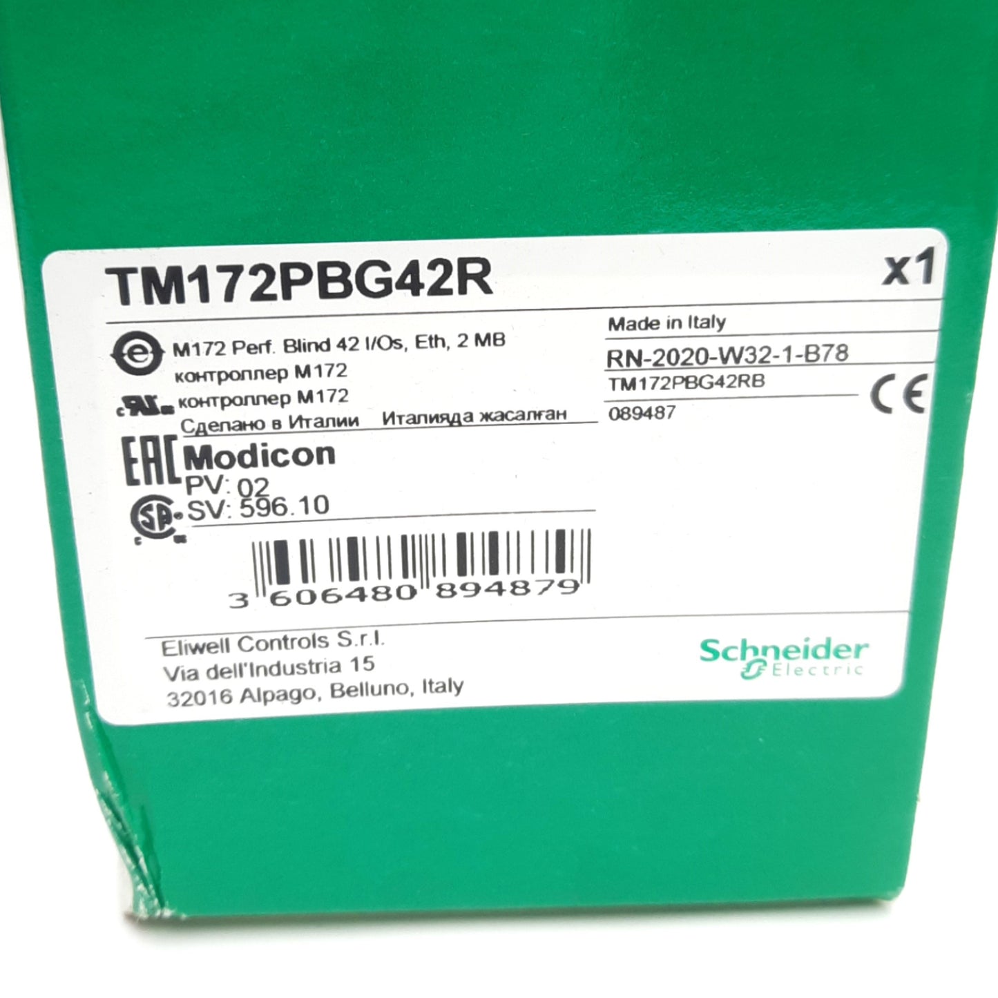 New Schneider Electric TM172PBG42R Modicon Ethernet Controller, 42 I/O, Relay Output