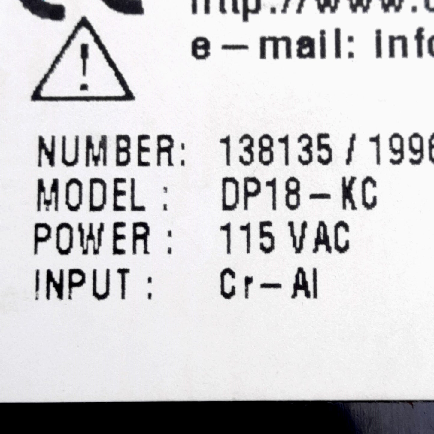 Used Omega DP18-KC Thermocouple Input Temperature Indicator, Type K, 0-1250°C, 115VAC