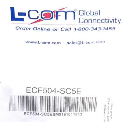 New Lot of 2 L-com ECF504-SC5E Cat5e RJ45 Coupler, Panel Mount, RJ45 Female