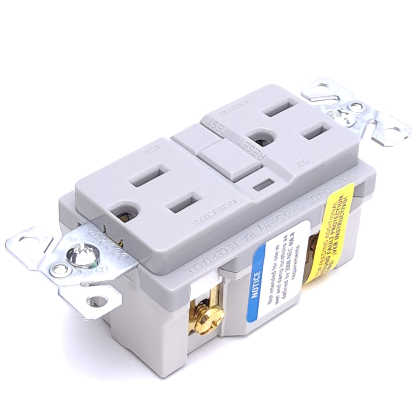 New Lot of 3 Cooper Wiring VGF15GY GFCI Duplex Receptacle 125VAC 15A, 2-Pole, 3-Wire