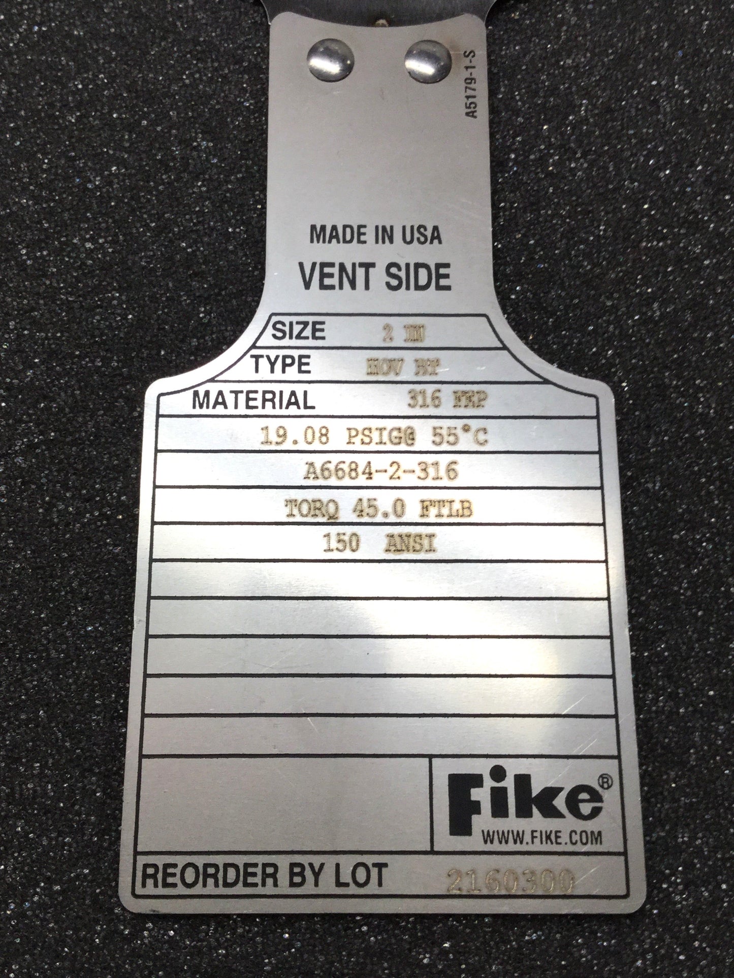 New Fike HOV BT Pressure Relief Rupture Disc Bolted Type 2" 19.08 PSIG @ 55°C