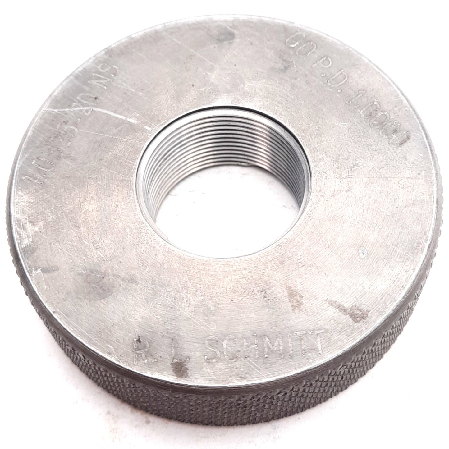 Used R.L. Schmitt 1.0325-20 NS GO Special Thread Ring Gage, P.D.=1.0000in, 20 TPI