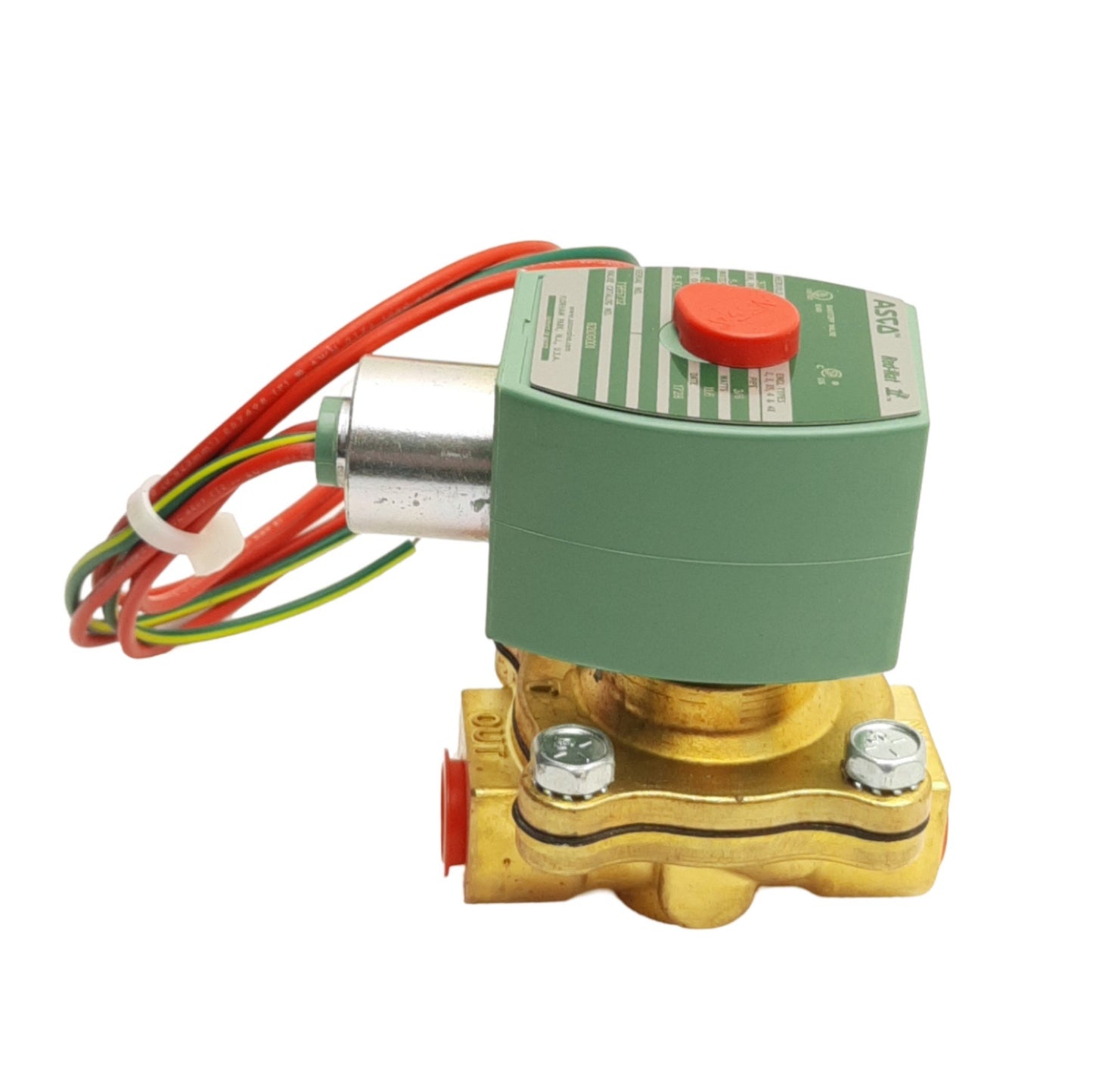 New Asco Red Hat II 8210G001 Brass Solenoid Valve, 2-Way NC, 3/8" NPT, 110/120VAC