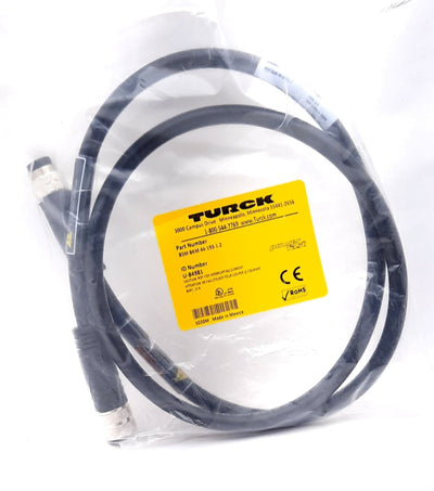 New Turck BSM BKM 44-193-1.2 Double-ended Cordset 600VAC, 15A, 4 Pin Male to Female