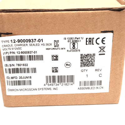 New Omron 12-9000937-01 Microscan HS-360X Cradle Charger/Scanner Dock, 5/12VDC
