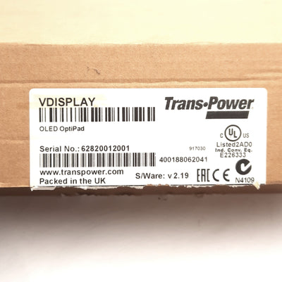 New Trans-Power 400188062041 VDISPLAY V-Drive OLED Keypad, 24VDC, RS485