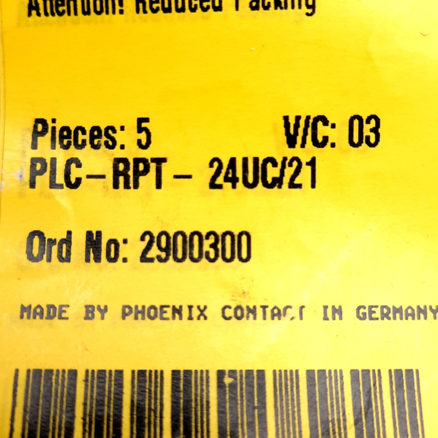 New – Open box Lot of 5 Phoenix Contact 2900300 Relay Module, SPDT, 6A 240VAC, 24VAC/DC Coil