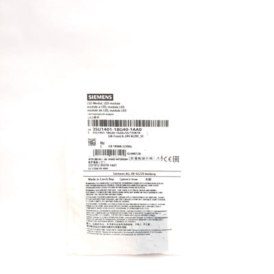 New Siemens 3SU1401-1BG40-1AA0 LED Module, Green, Screw Terminal, 24V AC/DC