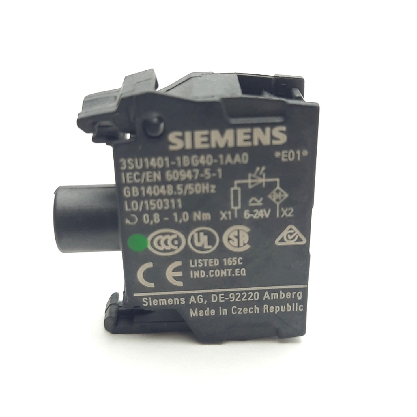 New Siemens 3SU1401-1BG40-1AA0 LED Module, Green, Screw Terminal, 24V AC/DC
