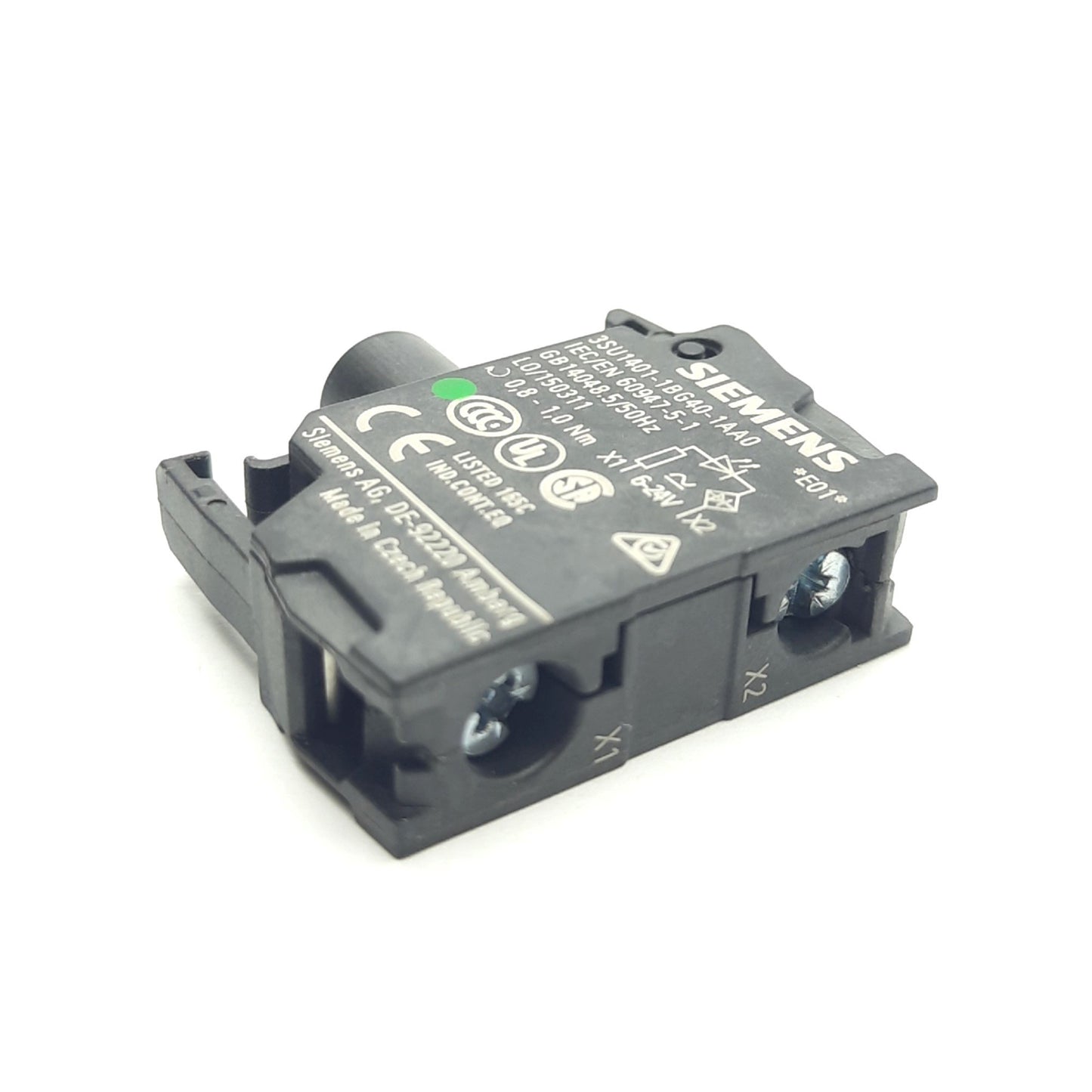 New Siemens 3SU1401-1BG40-1AA0 LED Module, Green, Screw Terminal, 24V AC/DC