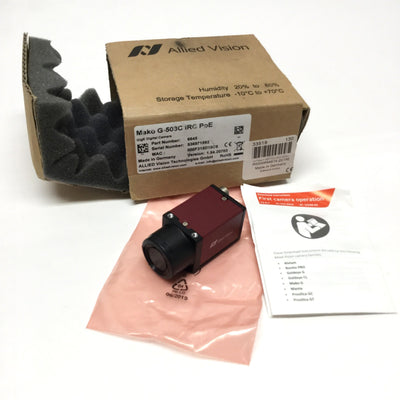 New Allied Mako G-503C IRC PoE GigE Machine Vision Camera, 1/2.5" CMOS, 2592 x 1944