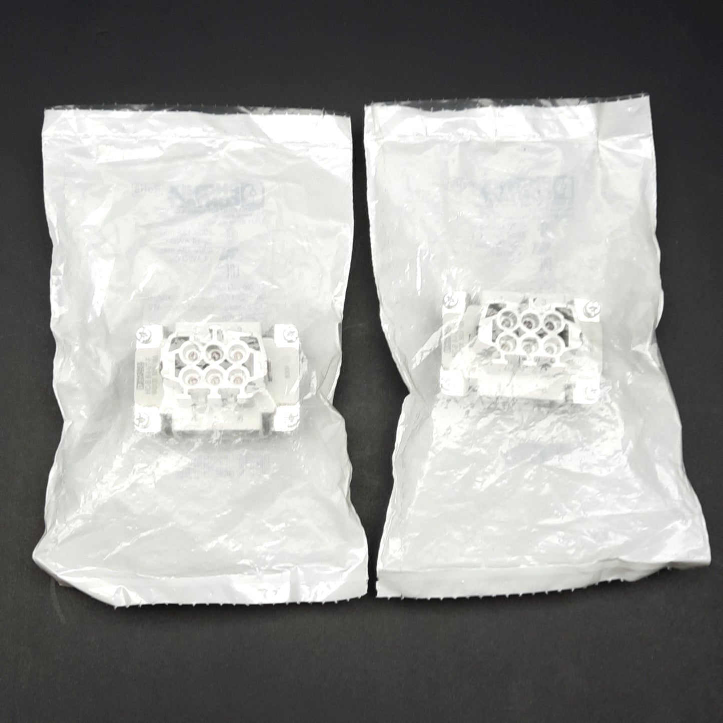 New Lot of 2 Phoenix Contact 1648128 Contact Insert, 6-Position+PE, 500V 16A