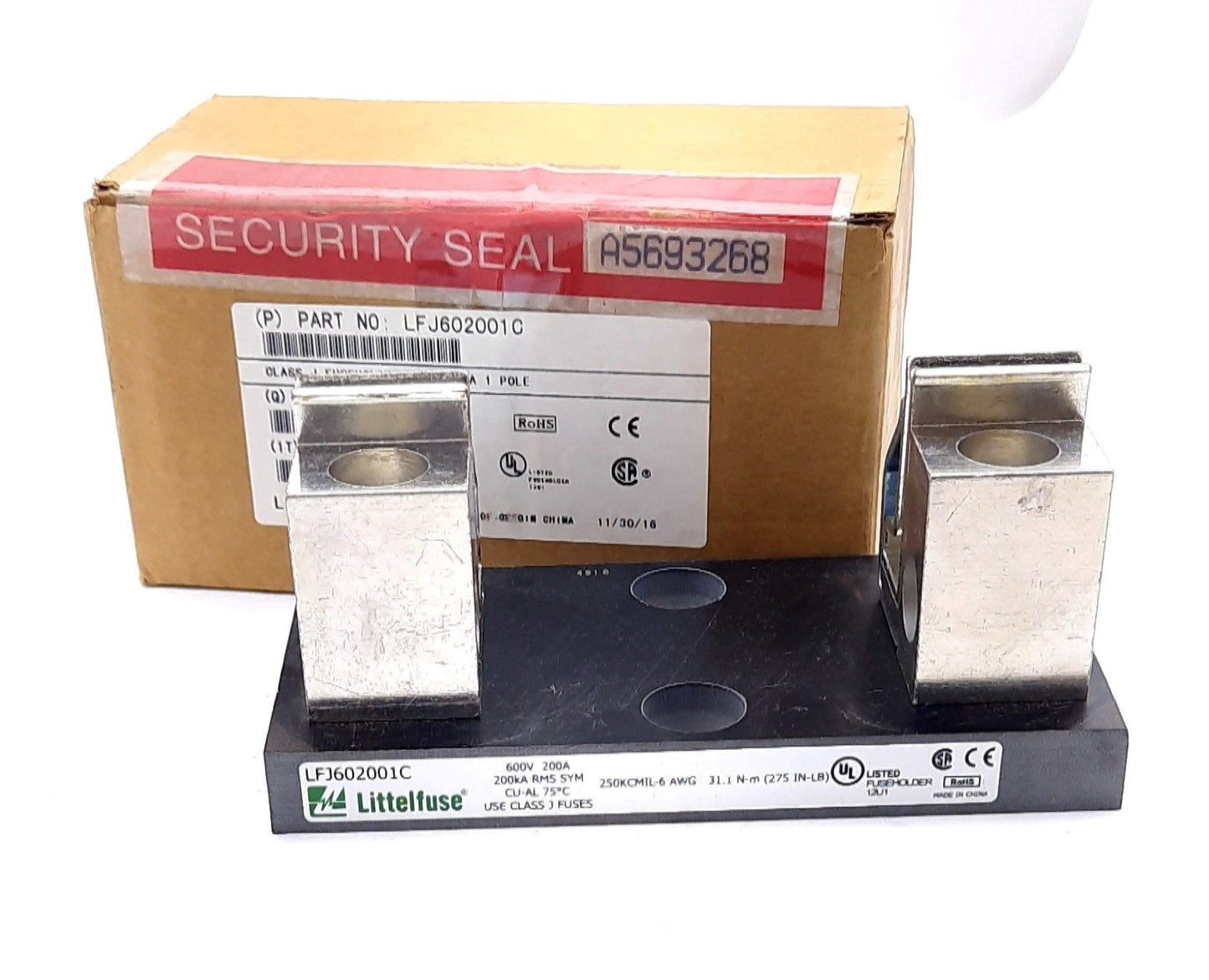 New Littelfuse LFJ602001C Fuse Holder Class J Fuse Block Single Pole 600V, 200A