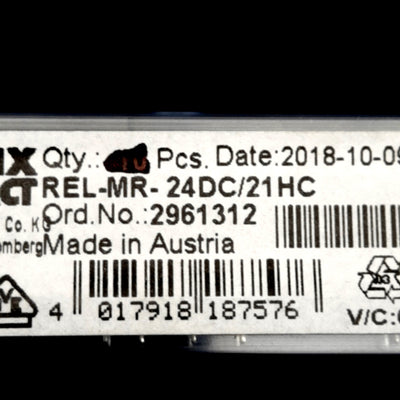 New Lot of 2 Phoenix Contact 2961312 Power Relay, SPDT, 250VAC 16A, 24VDC Coil