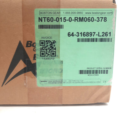 New Boston Gear NT60-015-0-RM060-378 Planetary Gearbox ø10mm Bore, ø16mm Shaft, 15:1