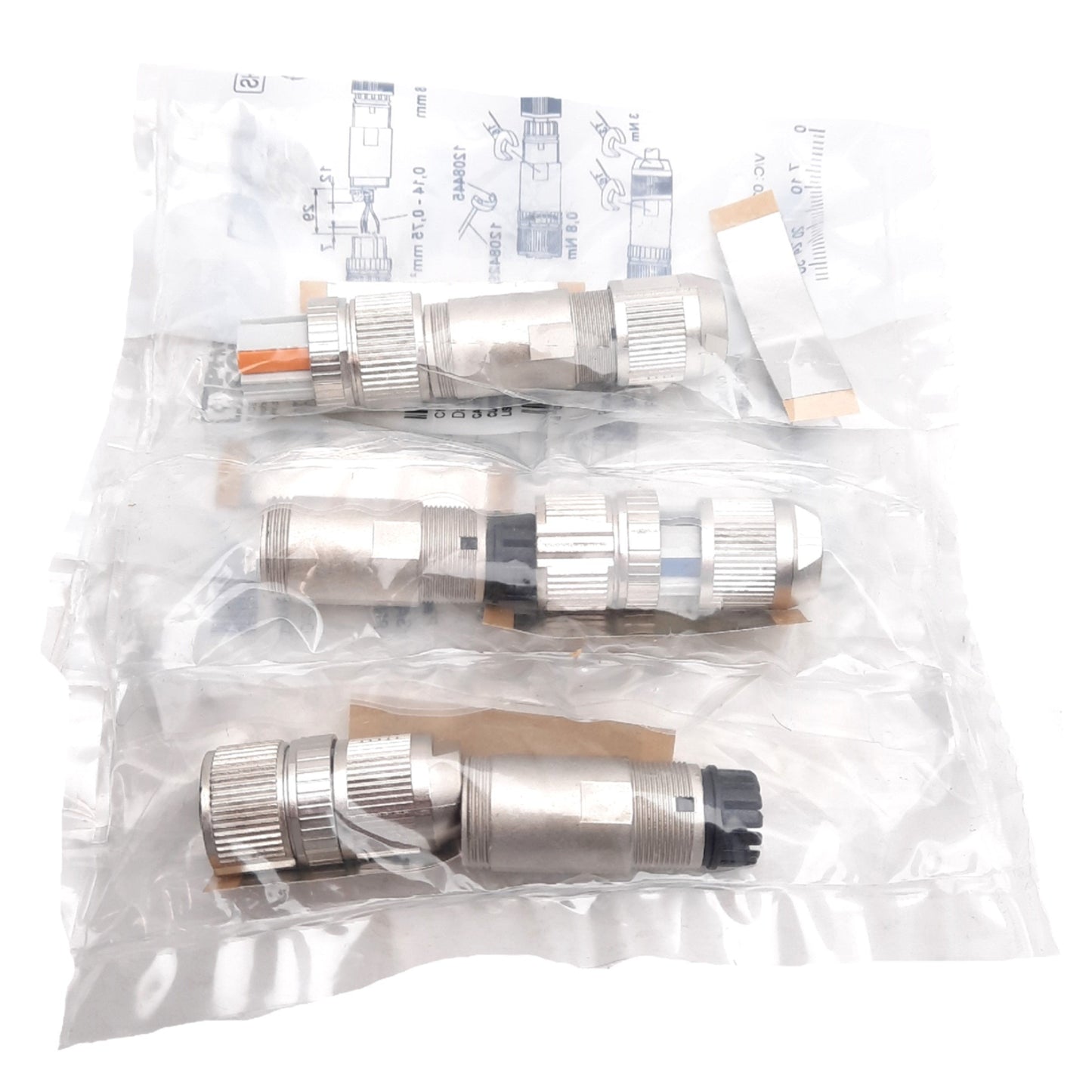 New Lot of 3 Phoenix Contact 1424683 Connector, M12 4-Position Female, 60VAC 4A