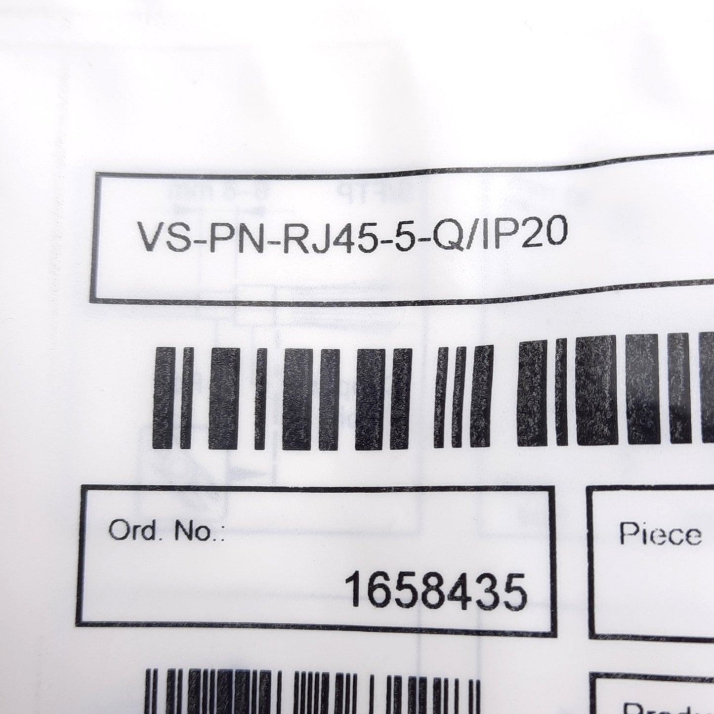 New Phoenix Contact VS-PN-RJ45-5-Q/IP20 Ethernet Plug Connector, RJ45 8-Pin