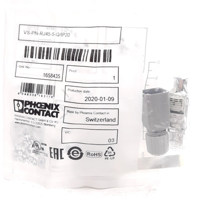 New Phoenix Contact VS-PN-RJ45-5-Q/IP20 Ethernet Plug Connector, RJ45 8-Pin