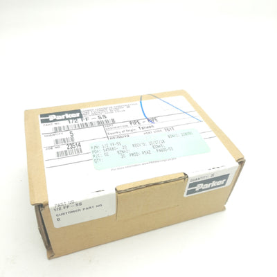 New Lot of 5 Parker 1/2 FF-SS Pipe Nipple, 1/2" NPTF Male, 7200psi, 1.89in Length