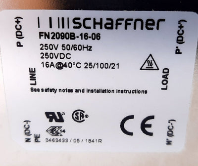 New Schaffner FN2090B-16-06 Power Line Filter 1 Phase 2 Stage 250VAC 16A 0-400Hz