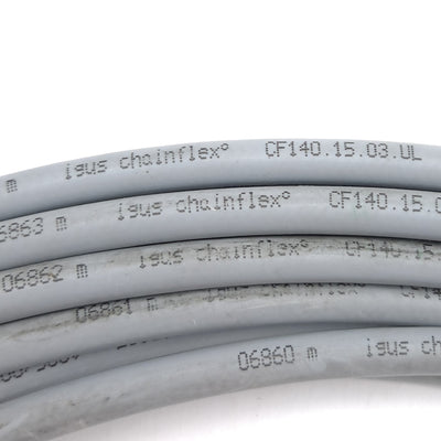 New – Open box Igus CF140-15-03-UL Chainflex Control Cable, 3 x 16 AWG, ø9mm OD, 40ft Length