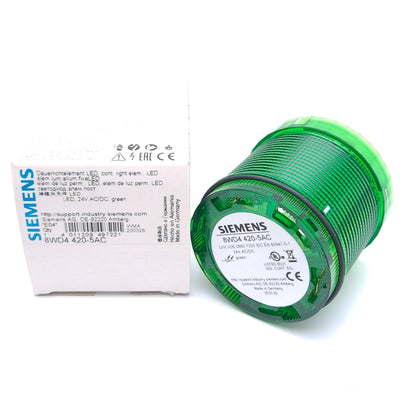 New Siemens 8WD4420-5AC LED Stack Light, Green, Continuous, 24VAC/DC, ø70mm