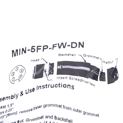 New Mencom MIN-5FP-FW-DN Field Wireable Connector, 7/8-16UN2 5-Pin Female, 600V 12A