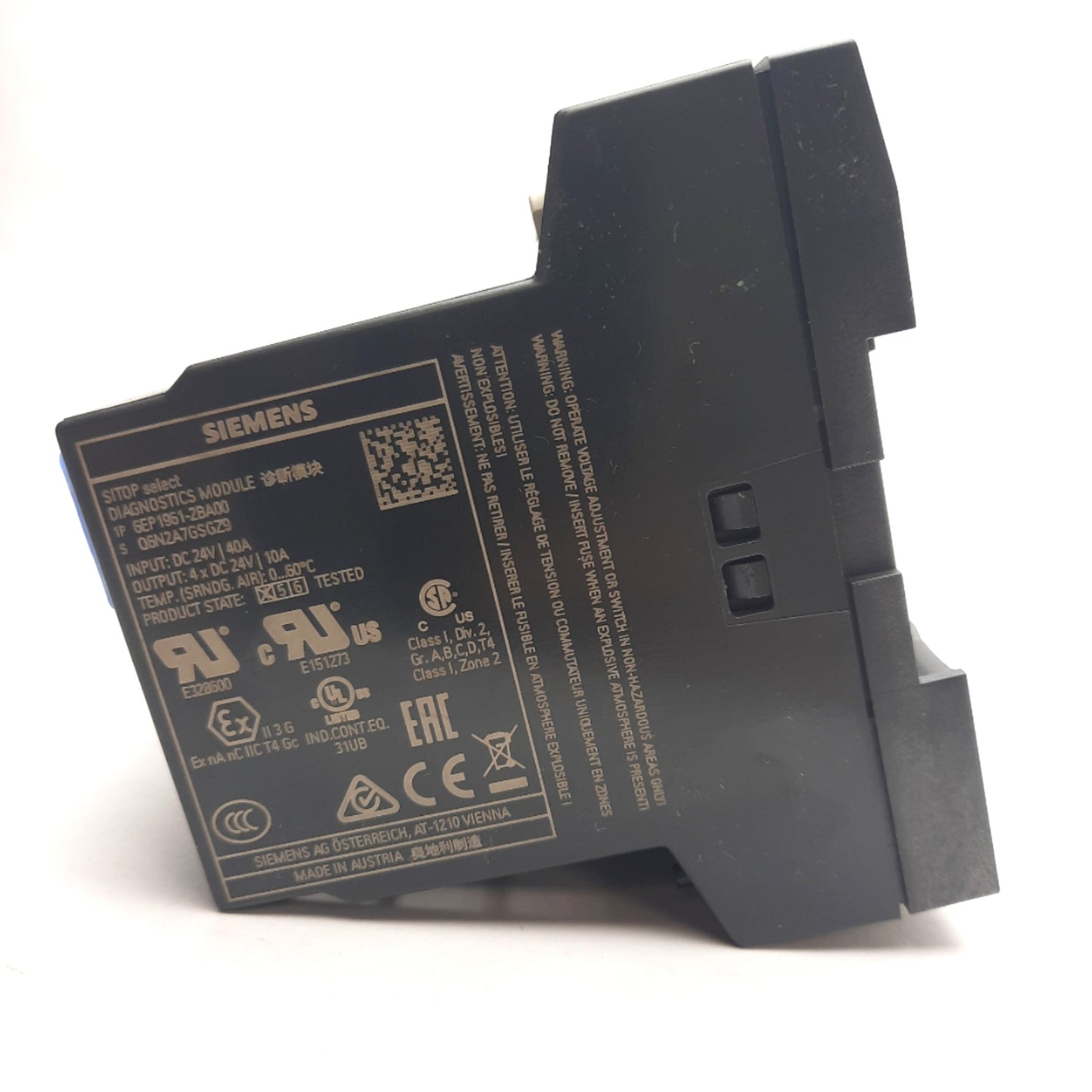 New Siemens 6EP1961-2BA00 SITOP Diagnosis Module, 4-Channel, 24VDC, DIN Rail