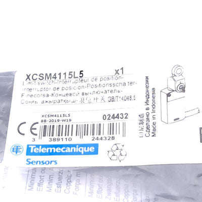 New Telemecanique XCSM4115L5 Safety Limit Switch, 2x NC 2x NO, Rotary Head, 5m Cable