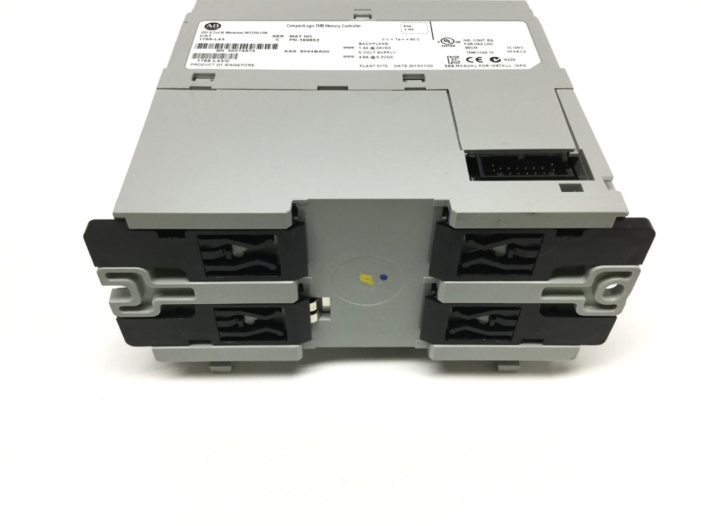 Used Allen Bradley 1768-L43/C CompactLogix 5343 PLC CPU Processor Module, 2MB *No Key