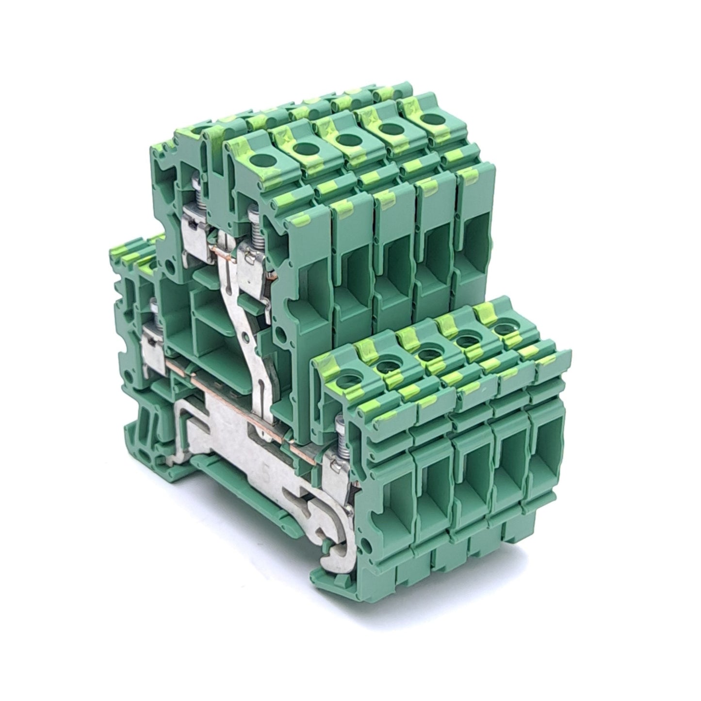 New – Open box Lot of 5 Allen Bradley 1492-JDG4C Grounding Terminal Block, 2-Level, 26-10 AWG