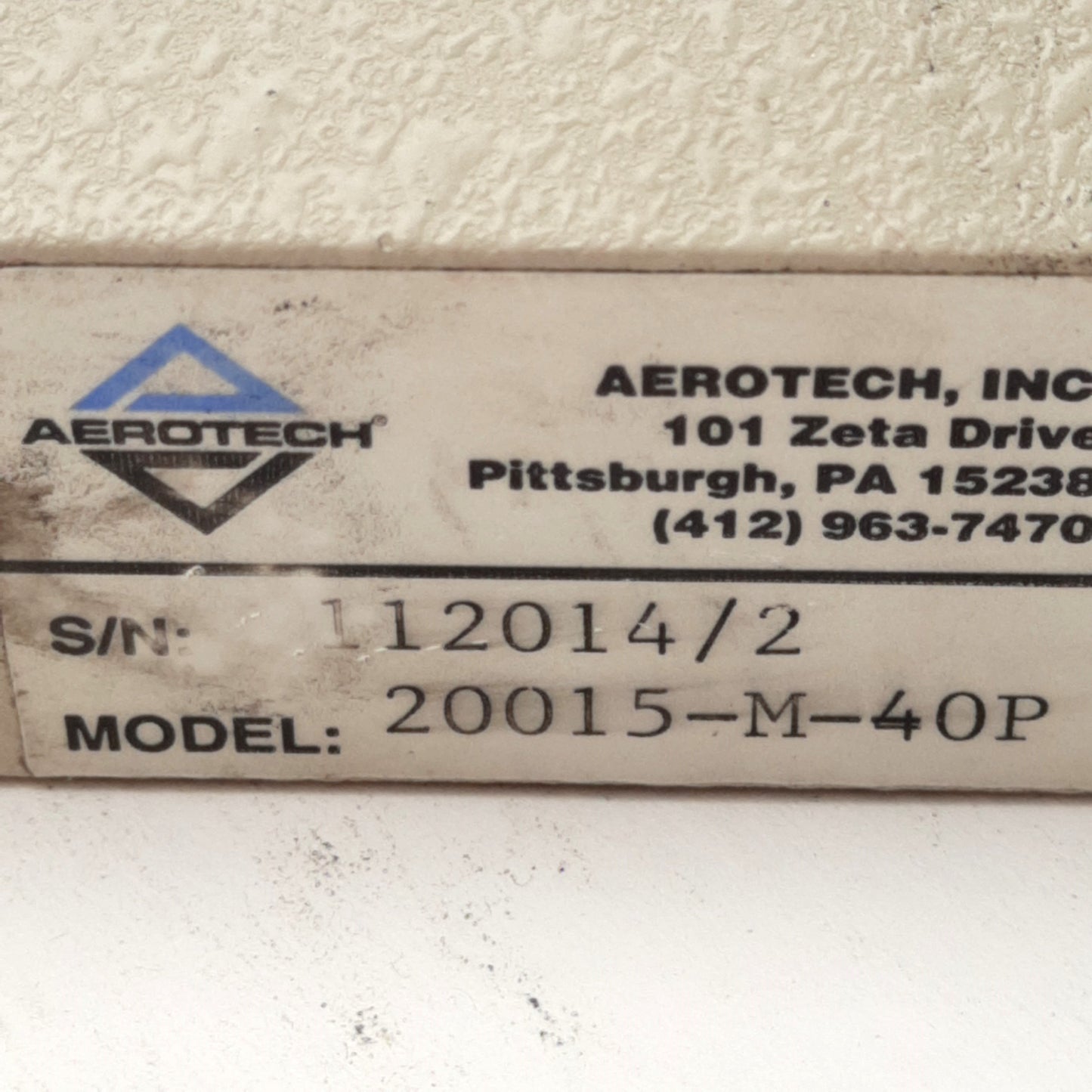 Used Aerotech ATS20015-M-40P Linear Stage 150mm Travel, 4mm Lead, NEMA 23 *Chipped*