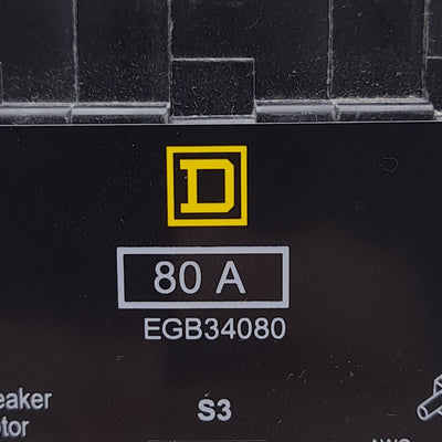 New Square D EGB34080 Circuit Breaker, 3-Pole, Bolt-On, 80A, 480Y/277VAC