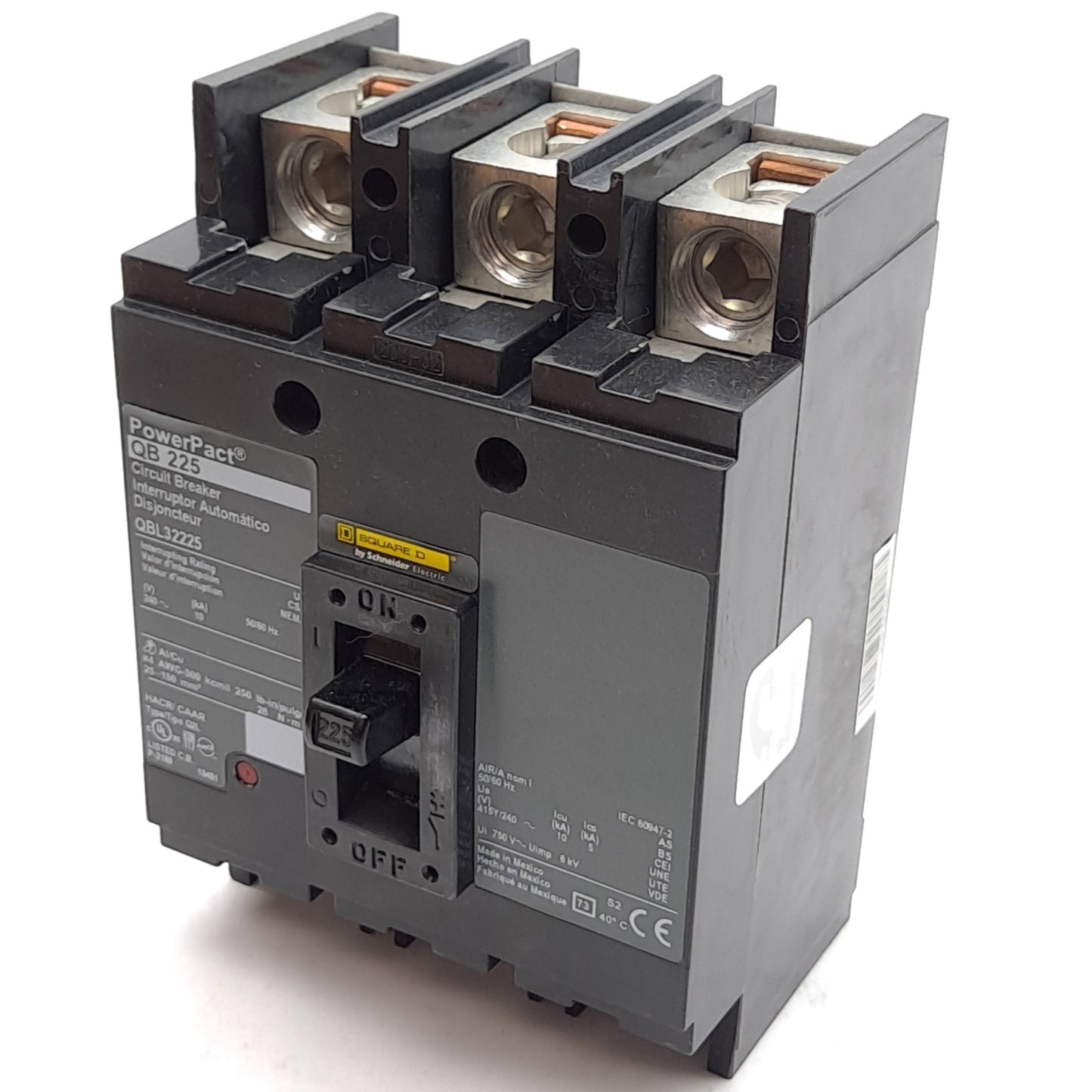 New Square D QBL32225 Circuit Breaker, 3-Pole, Unit Mount, 225A, 240VAC