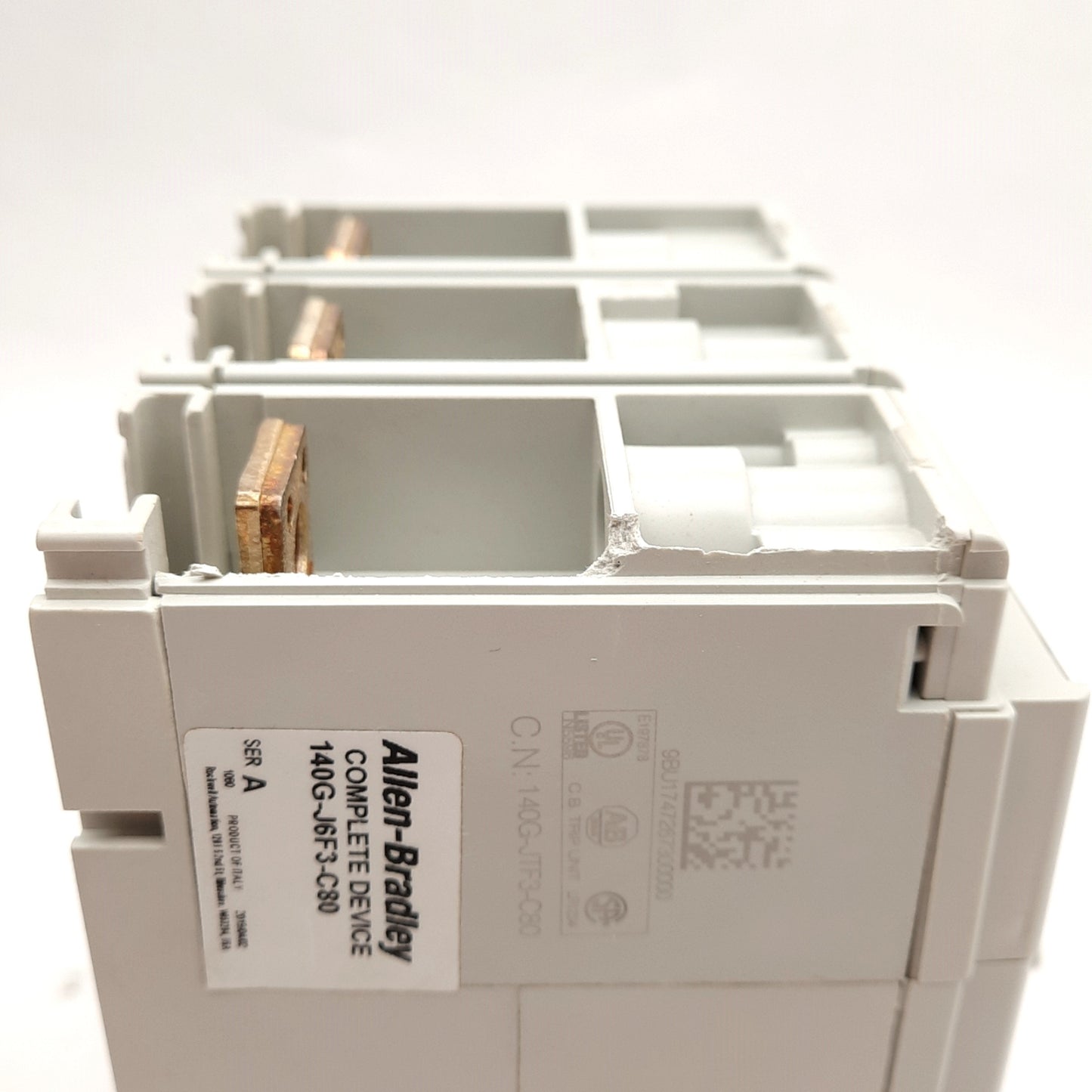 New – Open box Allen Bradley 140G-J6F3-C80 Molded Case Circuit Breaker 3-Pole 690VAC/500VDC 80A