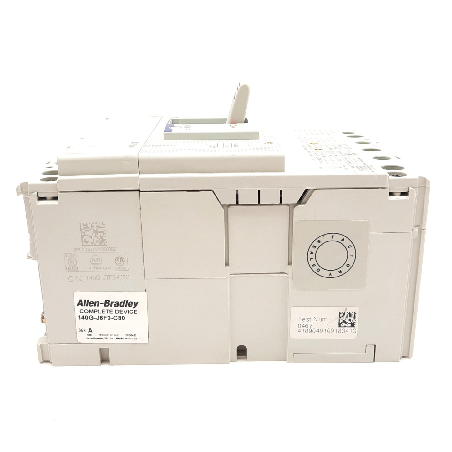 New – Open box Allen Bradley 140G-J6F3-C80 Molded Case Circuit Breaker 3-Pole 690VAC/500VDC 80A