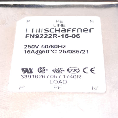 New – Open box Lot of 3 Schaffner FN9222R-16-06 IEC Inlet Filter, Panel Mount, 250VAC 16A