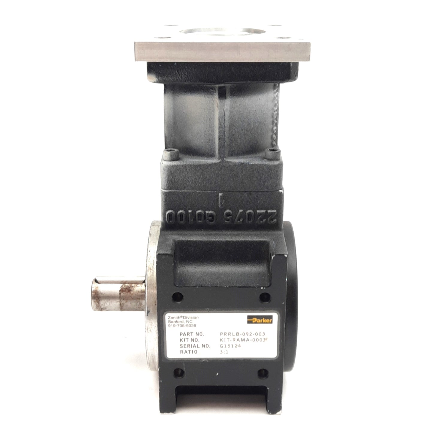 Used Parker PRRLB-092-003 Right Angle Gearhead, 3:1, 70Nm, ø24mm Shaft, NEMA 42