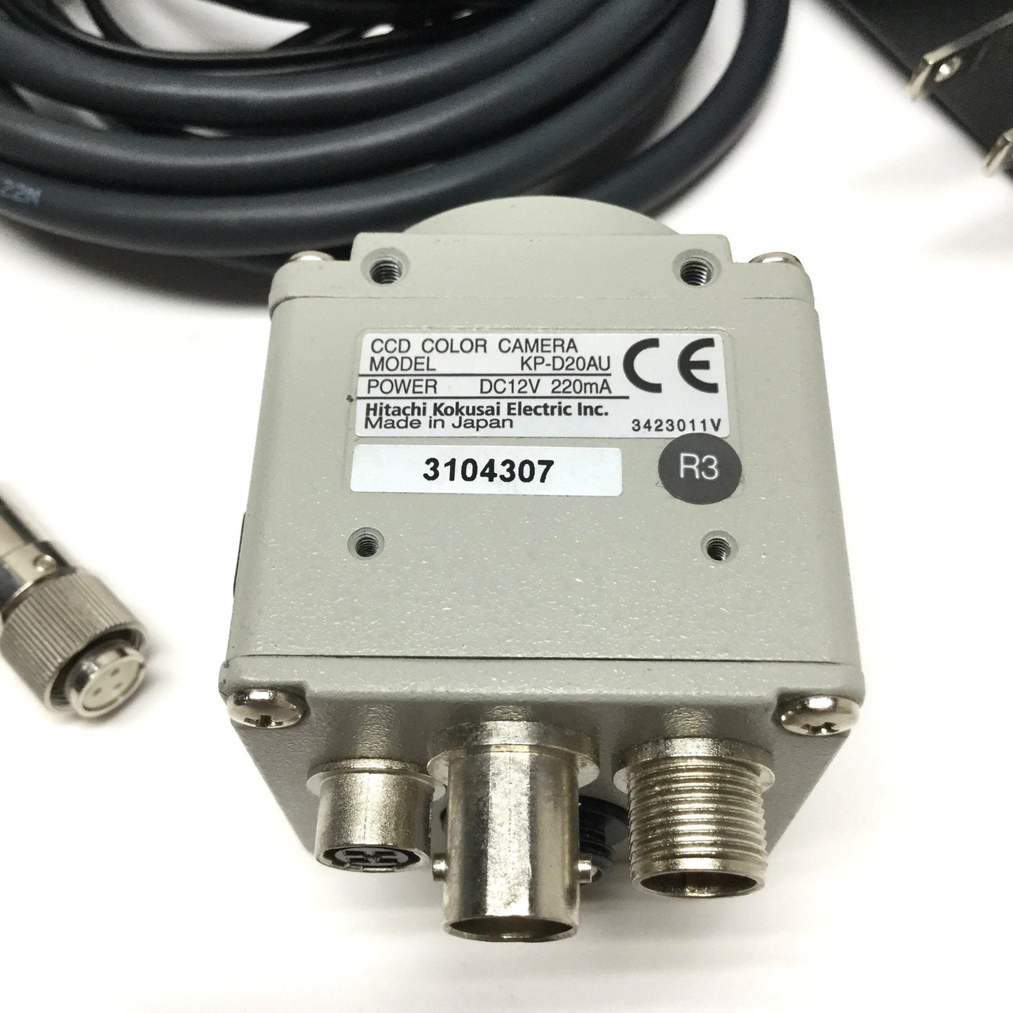 Used Hitachi KP-D20AU Color Analog Machine Vision Camera, 1/3" CCD, CS Mount, 12VDC
